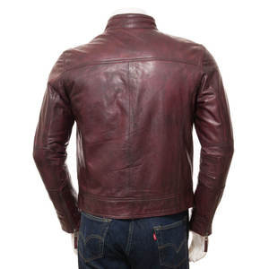 High Street Style <b>Men's</b> Leather <b>Jacket</b> Canvas Waterproof Breathable Eco-Friendly Winter OEM Service Custom Colors Front Logo - Product Image 2