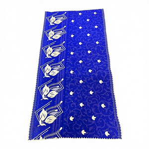 Wholesale 12pcs African Chiffon Scarf Women Ethnic Shawl Big Hijab Summer Floral Rhinestone Embroidered Breathable Durable OEM - Product Image 2