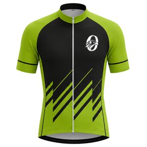 เสื้อเจอร์ซีย์ปั่นจักรยานแขนสั้นสีเขียวดำพิมพ์ลายซับลิเมชั่นสำหรับผู้ชาย เสื้อจักรยานเสือภูเขา ชุดกีฬาฝึกซ้อมกลางแจ้ง - Product Image 1