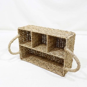 Rustic Eco-Friendly Natural Rattan Woven Multifunction <b>Storage</b> Box 3 Compartments Organizing Remotes Cosmetics <b>Drink</b>/Food - Product Image 3