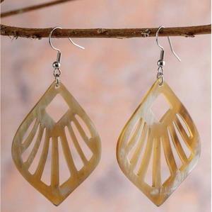 Boucles d'oreilles pendantes vintage en corne de buffle faites à la main, motif papillon, unisexe, vente en gros, bijoux plaqués bronze antique écologiques - Product Image 3