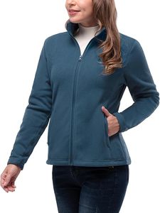 Chaqueta polar con cremallera para mujer, manga larga, cálida, tejida, fabricada por OEM, suave, ligera, con bolsillos, para invierno - Product Image 4