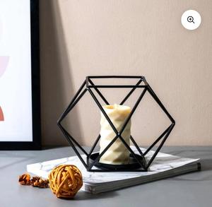 Portavelas Hexagonal de Metal Geométrico, Resistente al Calor, Decoración para el Hogar - Product Image 3