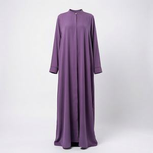 Abaya islamique droite à marque privée pour femmes, en polyester respirant et confortable, fabrication directe, vêtements modestes - Product Image 1