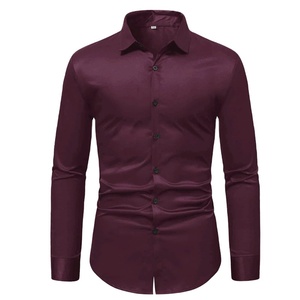 Classic <b>Men's</b> Dress <b>Shirt</b> <b>White</b> Polyester Slim Fit Square Collar Business Dress <b>Shirts</b> For <b>Men</b> Factory Rate - Product Image 1