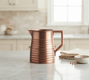 Handmade Copper <b>Jug</b> Large Capacity Designer Water Pitcher Custom Texture Finished Wholesale Medium Size Copper Metal <b>Jug</b> - Product Image 4
