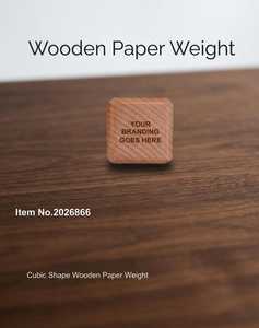 Prensapapeles de Madera de Lujo con Grabado Personalizado, Decoración de Escritorio de Oficina, Regalo Promocional - Product Image 2
