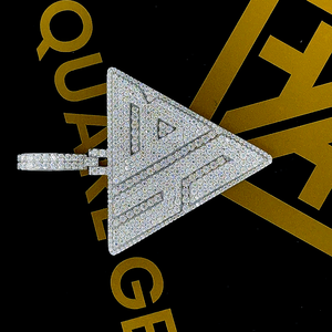 Pendentif Moissanite Trillion en Argent 925, Pendentif Personnalisé, Pendentif Rapper Personnalisé, Bijoux Hip Hop, Vente en Gros de Luxe, Fournisseur de Mode - Product Image 5