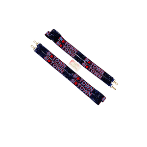 Sangles de sac faites à la main en tissu multicolore et perles de verre, accessoire de mode pour tenues de fête des filles, jours de match, designs d'équipe personnalisés - Product Image 1