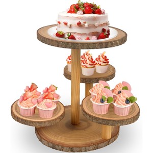 Handcrafted Teak <b>Wood</b> Multi-Tier Cake Stand Wholesale | Artisan Moradabad - Product Image 2