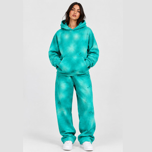 Pantalon de jogging surdimensionné délavé effet soleil pour femme, style streetwear décontracté en mélange de coton, coupe ample, mode vintage - Product Image 3