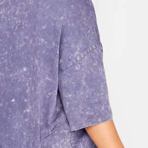 Camiseta de Algodón con Lavado Ácido para Mujer, Corte Holgado, Estilo Casual Vintage, para Usar en Verano - Product Image 6