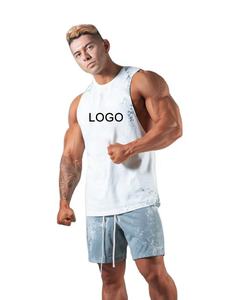 เสื้อกล้ามออกกำลังกายผู้ชาย XL เสื้อออกกำลังกายแขนกุดด้านหลังระบายอากาศเสื้อ3D ออกกำลังกายผ้าฝ้าย100% ฤดูร้อน - Product Image 1