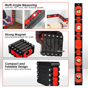 Foldable Magnetic Spirit <b>Level</b> Multi Function Angle Finder 4 Bubble Gauge 45°/90°/180° Ruler for Measuring and <b>Level</b> Checking - Product Image 5