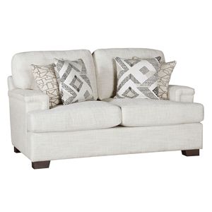 Eleganza moderna 1 pezzo crema di ciniglia tessuto Loveseat Comfort tappezzeria in legno massello cuscini decorativi per mobili soggiorno - Product Image 2