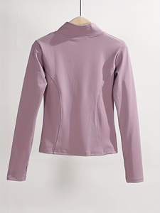 Custom Winter Long Sleeve Zip Up Running <b>Yoga</b> Gym Fitness Sport Workout <b>Jacket</b> for Women Slim Fit Warm Active Wear Training Top - Product Image 5