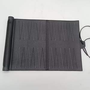 Custom Factory-Foldable Durable Metal Backgammon Set Portable Suede Board Games Crystal Leather Outdoor <b>Entertainment</b> Chess - Product Image 3