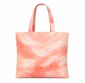 Bolsa de lona de tamaño mediano con estampado de acuarela de coral, asa superior, para compras, uso diario, ecológica, reutilizable, bolsa de compras impresa - Product Image 1