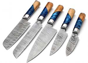 Ensemble d'outils de cuisine professionnels en acier à motifs, 5 pièces, collection de présentation haut de gamme - Product Image 4