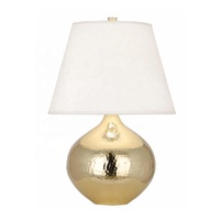 Lampe de table électrique en aluminium, écologique, style mid-century, abat-jour doré, design martelé, pour chambre, bureau, bureau d'étude, intérieur, maison