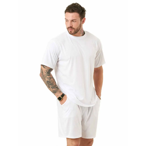 Ensemble de plage décontracté 2 pièces pour homme OEM, manches courtes, en coton respirant, idéal pour le jogging et les activités de plein air - Product Image 6