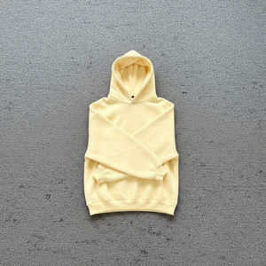 Nouveau Hoodie Femme 2026 au Design Optimal, Couleur Beige Uni, en Polaire 100% Grammage Épais, Coupe Épaules Tombantes, Grandes Tailles - Product Image 5