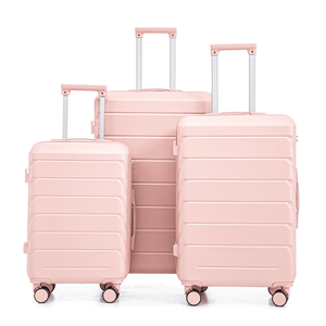 Valise à roulettes 3-en-1 en ABS et PC, 20, 24 et 28 pouces, avec poignée télescopique en fer et alliage, pour ensemble de bagages rose, dotée de fonctions de transport durables - Product Image 2