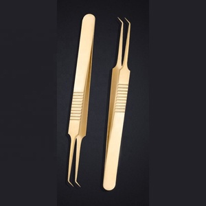 Outils professionnels de pince à épiler d'extension de cils en acier inoxydable de volume de 45 degrés pour les artistes de cils - Product Image 1