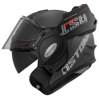 Casques de moto RV6 VANTAGE Flip-up ABS - Nouveaux gris métallisé mat/rouge