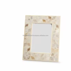 High Quality Rectangular Wood <b>Photo</b> <b>Frame</b> Handmade Modern <b>Mother</b> <b>Pearl</b> Inlay Natural MOP Decorative - Product Image 4
