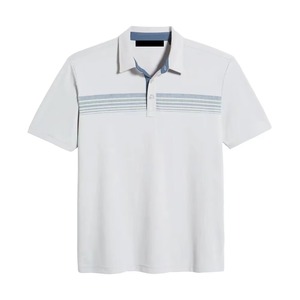 T-shirt d'été à manches courtes pour homme, décontracté, imprimé, couleur unie, grande taille, avec logo brodé, pour le golf, 100 % coton, avec poche - Product Image 2