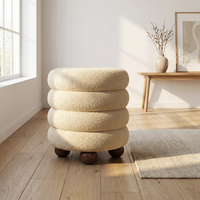 Tabouret de maquillage multifonctionnel en bois de style chinois, nouveau, haut de gamme, style crème, pour chambres de filles