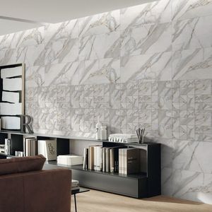 Carrelage mural en céramique blanc brillant élégant 300x600, style minimaliste pour la décoration de bureaux d'entreprise modernes et d'espaces commerciaux - Product Image 1
