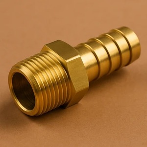 Raccord de tuyauterie hexagonal femelle en laiton forgé poli, filetage G, adaptateur de tube flexible à basse pression égal, 3/4 pouce, quincaillerie dorée - Product Image 1