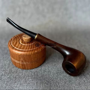 Pipa de Tabaco de Madera Lacada Ecológica Hecha a Mano, Pipa de Fumar Moderna de Madera Natural, Regalo para Coleccionistas, Artesanía Premium - Product Image 1