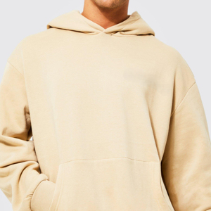 Ensemble de survêtement beige à capuche pour homme avec logo personnalisé, manches longues, couleur unie, coupe décontractée, sweat-shirt et pantalon en coton, tenue d'automne - Product Image 6