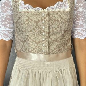 Vestido Dirndl Estilo Bávaro para Mujer, Largo Midi, Encaje, Cuello Cuadrado, Manga Corta, Estilo Vintage, con Delantal - Product Image 3