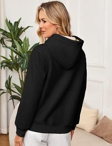 Sweat à capuche en polaire sherpa pour femme, pull chaud en peluche, sweat-shirt d'hiver doux et moelleux pour femme - Product Image 2