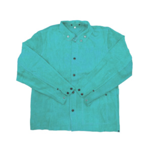 Veste de soudeur en cuir de vachette pleine fleur de qualité supérieure, vêtement de sécurité industriel, caractéristiques résistantes aux étincelles et au feu pour la protection corporelle - Product Image 3