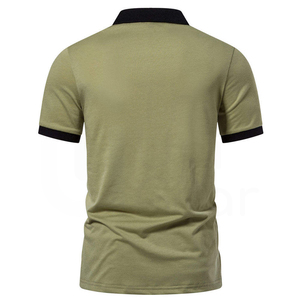 Polo de Manga Corta para Hombre con Bloques de Color, Patrón Geométrico, Tejido Informal, Corte Regular - Product Image 2