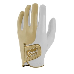 Guantes de Golf Bruce de Piel de Oveja, Blancos y Dorados, Antideslizantes, Ligeros, con Cierre de Gancho y Bucle, Unisex, para Deportes - Product Image 2