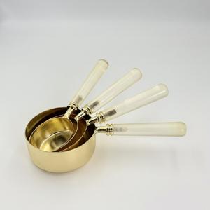 Accesorios de Cocina, Juego de Calibración Ecológico, Utensilios para Hornear, Taza y Cuchara Medidora de Acero Inoxidable con Mango Transparente - Product Image 1