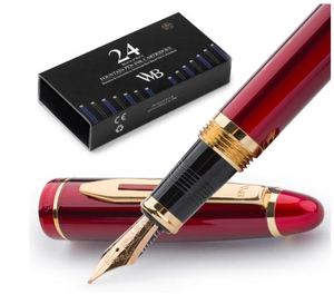 Wordsworth & Black Majesti Fountain <b>Pen</b>(Red) Luxury Case 24K Gold Finish 18K Gilded Medium Nib Ink Cartridges <b>Refillable</b> - Product Image 1