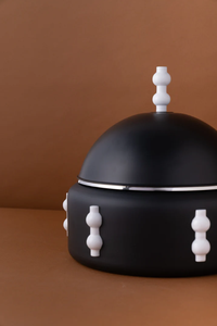Luxury Gold Chafing dish Casserole dish with Dome Lid White Geometric Knobs Insulated Designer Food Serving Dish <b>Pot</b> - Product Image 5