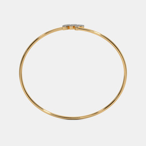 Brazalete Abierto de Oro de Tres Hojas con Diamantes Redondos Cultivados en Laboratorio - Product Image 4
