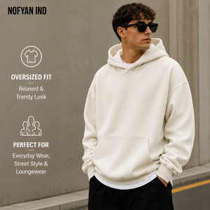 เสื้อฮู้ดดี้โอเวอร์ไซส์ผู้ชาย NOFYAN IND รุ่น Custom Design 2026 สีพื้น ผ้าเฟรนช์เทอร์รี่ สวมใส่สบายๆ สำหรับฤดูใบไม้ร่วง - Product Image 3