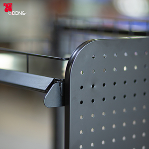ชั้นวางสินค้าโลหะแบบกำหนดเอง OEM สำหรับงานเบา พร้อมแผงหลังแบบ Pegboard 4 ชั้น สำหรับซูเปอร์มาร์เก็ตและร้านขายของชำ ADONG A113 - Product Image 3