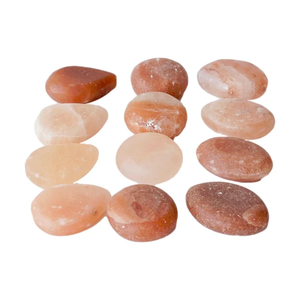 Pierres ovales de sel de l'Himalaya polies, ensemble de roches naturelles artisanales, mélange de sel de bain biologique pour la relaxation spa et le soulagement du stress, savons - Product Image 1