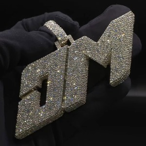 Customized <b>Initial</b> A-Z Letter Moissanite <b>Pendant</b> 925 Sterling <b>Silver</b> HipHop Jewelry Pass Diamond Tester Iced Out <b>Pendant</b> For Men - Product Image 1