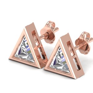REYES Fashionable Triangle Shape 2.2 Carat Moissanite <b>Stud</b> Earrings For Women 925 Sterling <b>Silver</b> Wedding Gift Fine Jewelry - Product Image 3